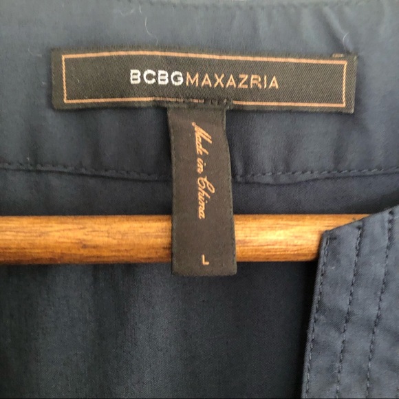 3/$15 BCBGMAXAZRIA Navy V-Neck Midi Dress - Picture 5 of 8